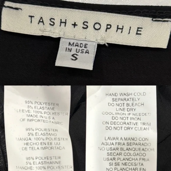 Nordstrom Tash + Sophie Black Jumpsuit with Sheer Sleeves Size Small New - Picture 6 of 6